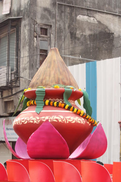 Float in Hindu Nav Varsh Swagat Yatra - New year celebration in Girgaum alias Girgaoncha Padwa